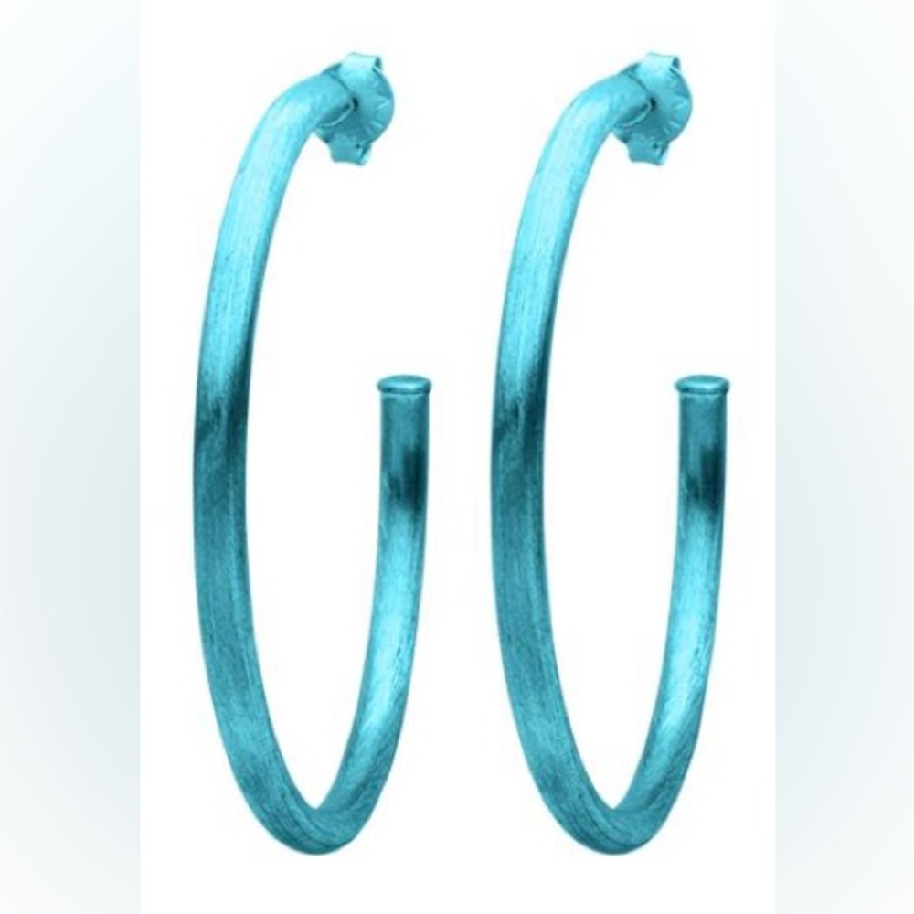2.5” Sheila Fajl Blue Everybody’s Favorite Hoop Earrings